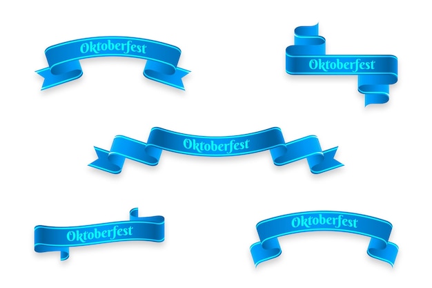 Free vector realistic oktoberfest ribbons collection