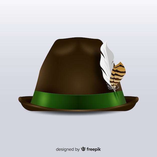 Free vector realistic oktoberfest traditional hat