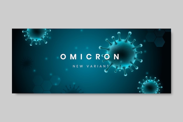 Vettore gratuito banner omicron realistico