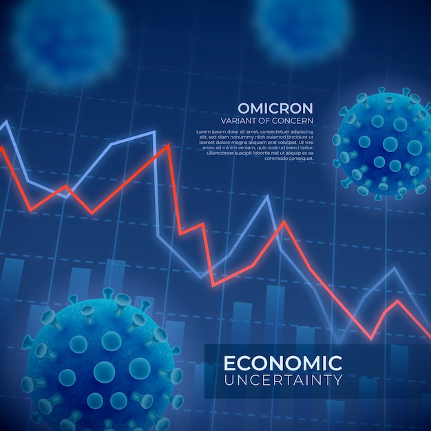 Realistic omicron virus illustration