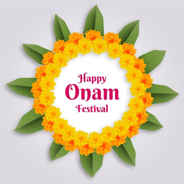 Realistic onam festival theme