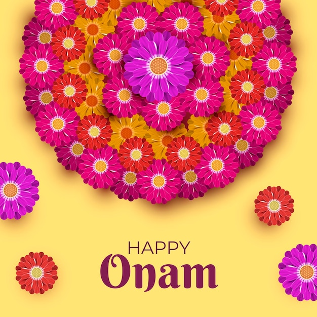 Realistic onam floral decoration