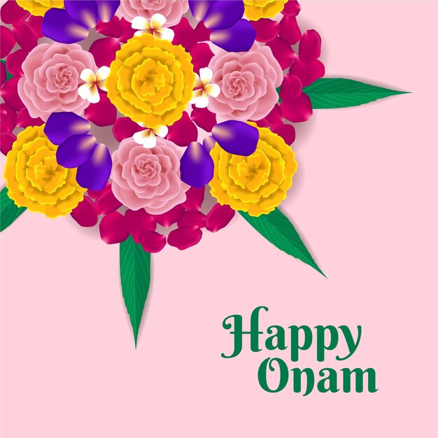 Realistic onam floral decoration