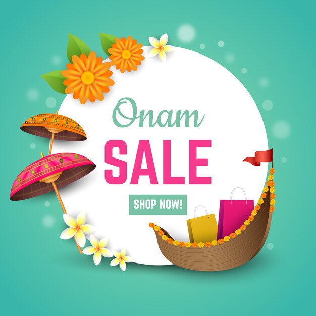 Realistic onam sales concept