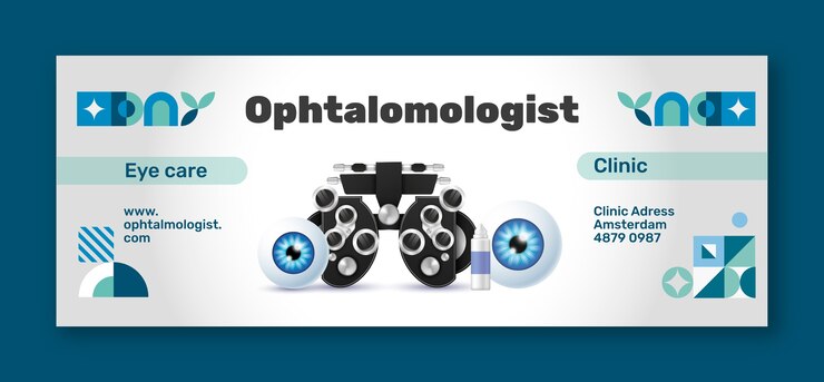 Free Vector realistic ophthalmologist social media cover template