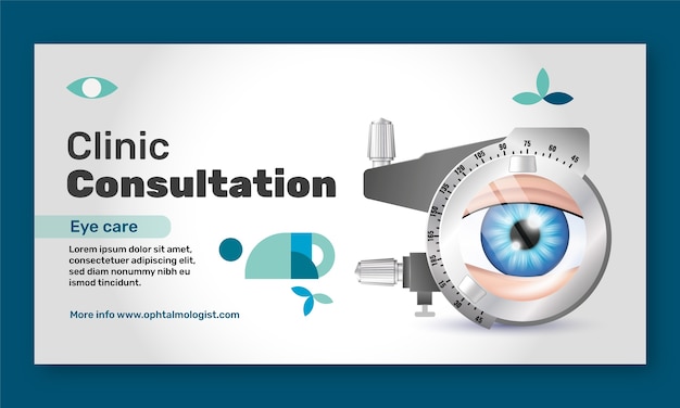 Vettore gratuito modello di promozione sui social media dell'oftalmologo realistico