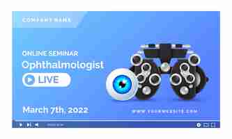 Free vector realistic ophthalmologist youtube thumbnail