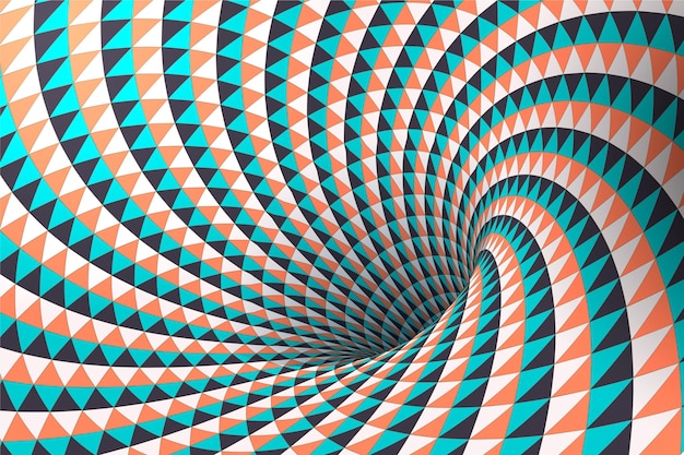 Download Orange Optical Spiral Art Wallpaper