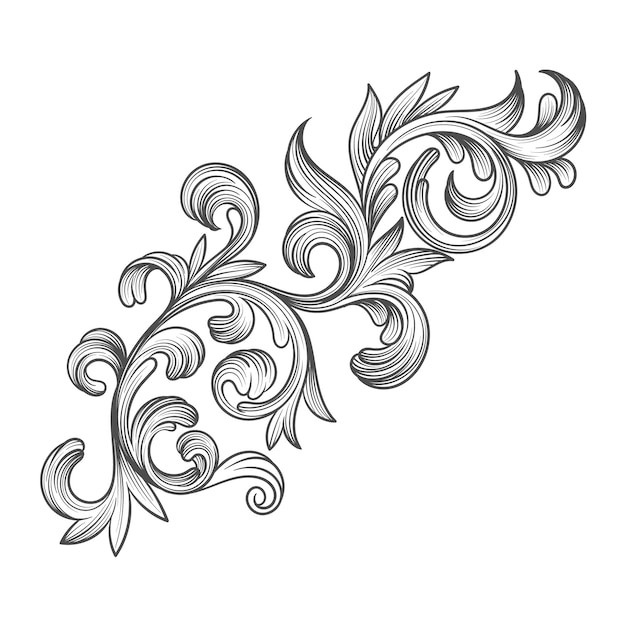 Realistic ornamental border in baroque style