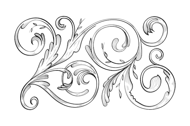 Realistic ornamental hand-drawn border