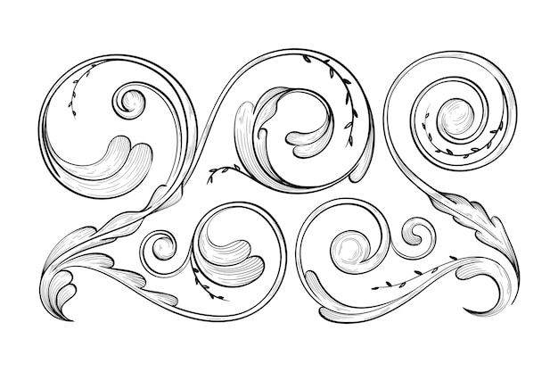 Free vector realistic ornamental hand-drawn border