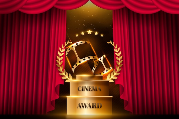 Free vector realistic oscars film awards background
