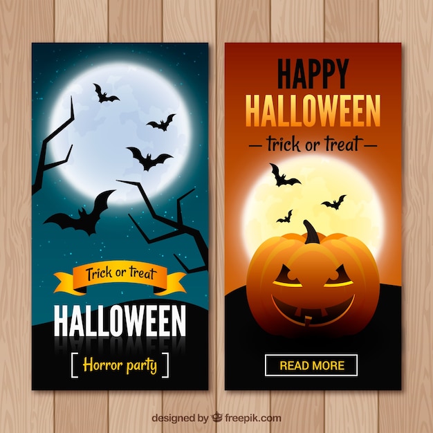 Pacchetto realistico di banner di halloween