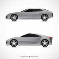 Free vector realistic pack of two gray vehicles