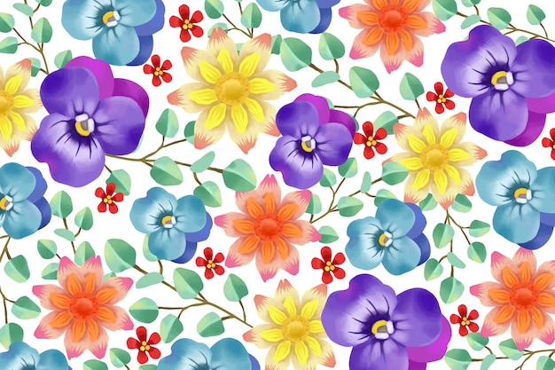 Realistic painted floral background