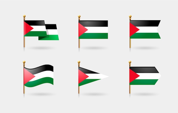 Vettore gratuito emblemi nazionali realistici della palestina