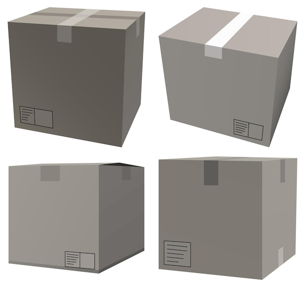 Free vector realistic paper box isolated