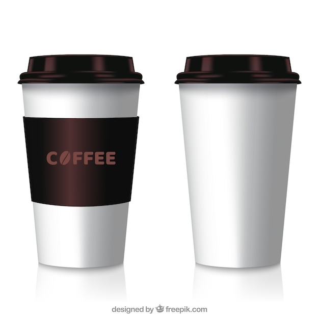 Realistic paper coffee cup 