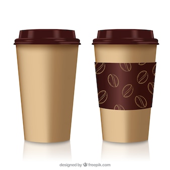 Realistic paper coffee cup