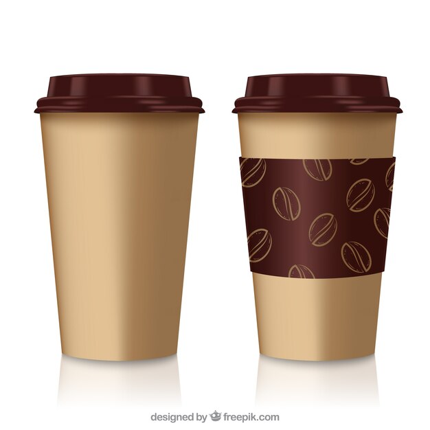 Realistic paper coffee cup 