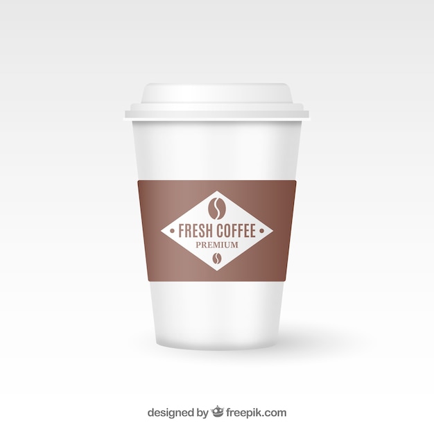 Vettore gratuito tazza di caffè di carta realistico