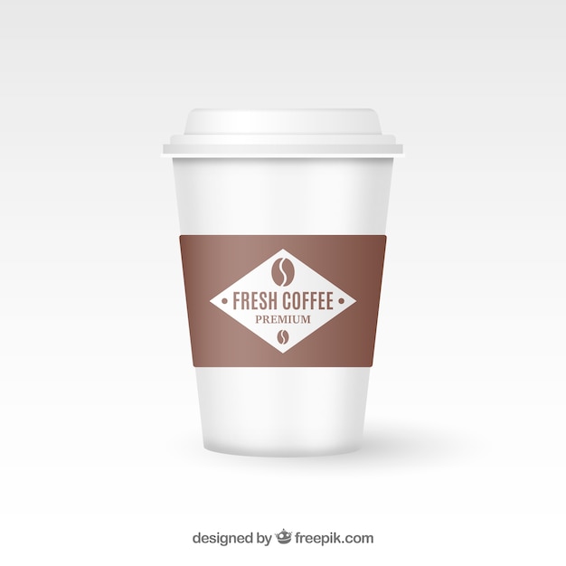 Realistic paper coffee cup 