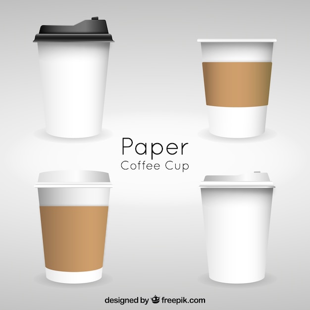 Realistic paper coffee cup