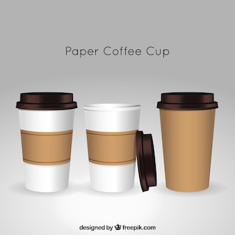Realistic paper coffee cup
