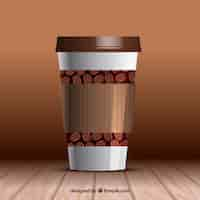 Free vector realistic paper coffee cup