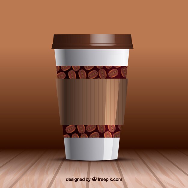 realistic paper coffee cup 