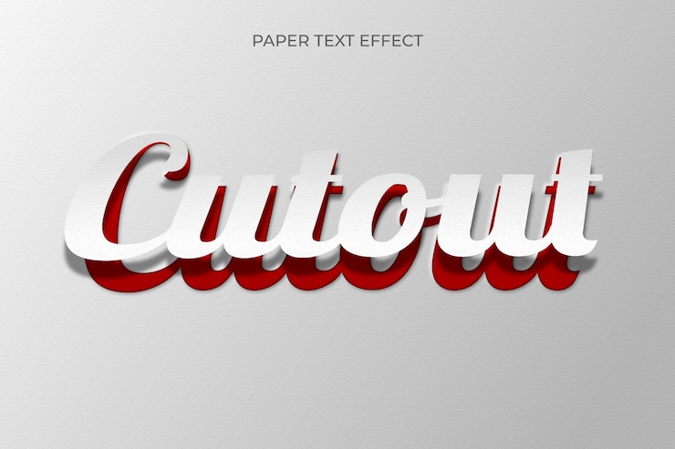 Free Vector realistic paper cutout text effect