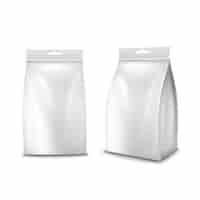 Free vector realistic paper food blank white package bag