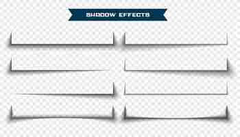 Free vector realistic paper shadows on transparent background