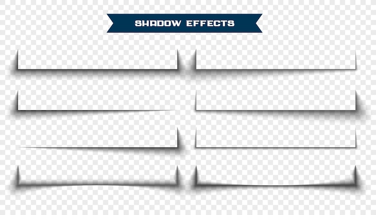 Free Vector realistic paper shadows on transparent background