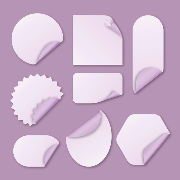 Free vector realistic paper sticker collection