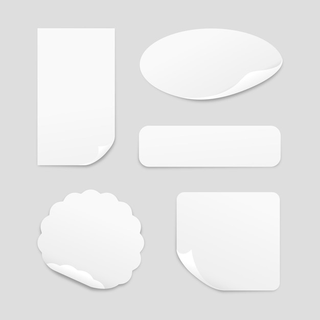 Free vector realistic paper sticker collection