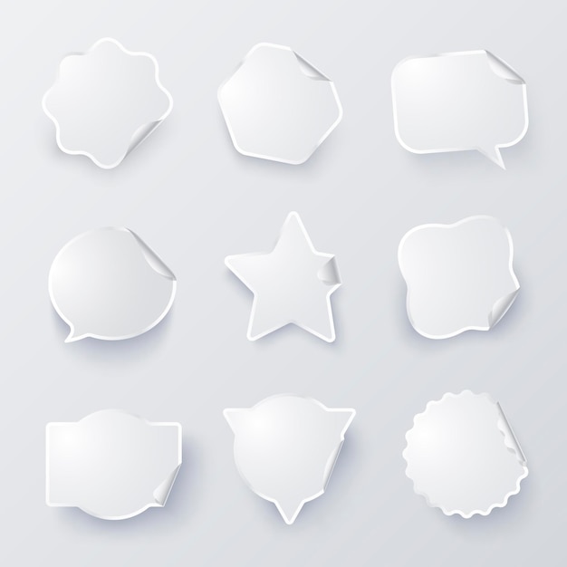 Free vector realistic paper sticker collection