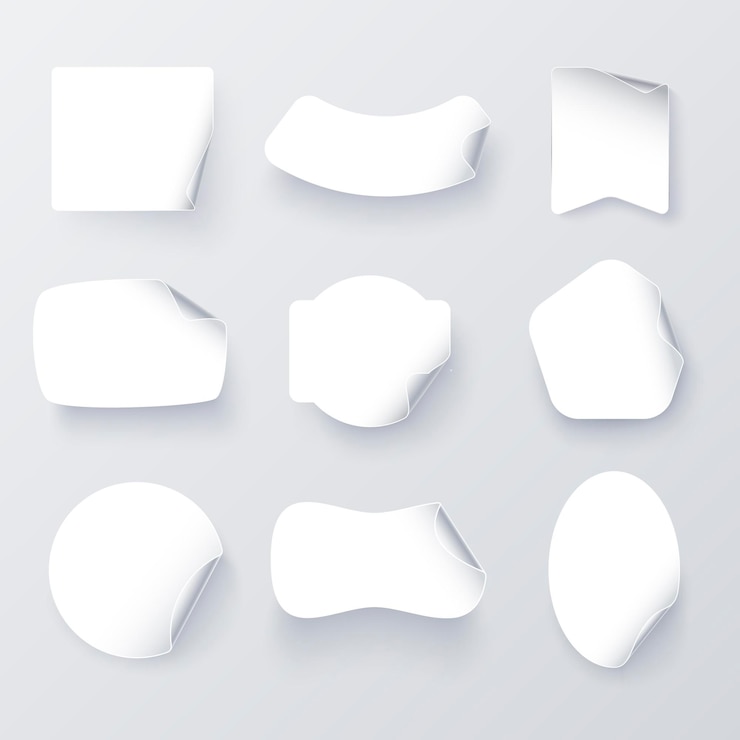 Free Vector realistic paper sticker collection