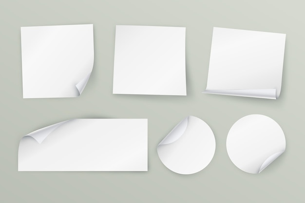 Free vector realistic paper sticker collection