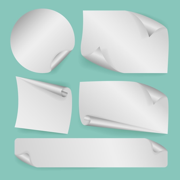 Free vector realistic paper sticker collection