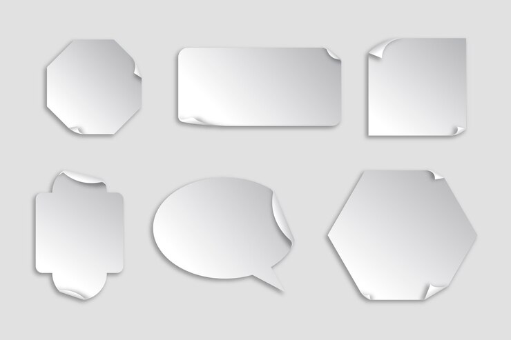 Free Vector realistic paper sticker set