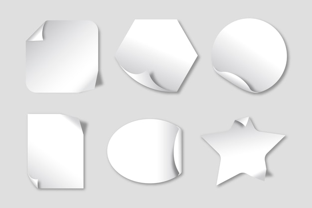 Free vector realistic paper sticker set