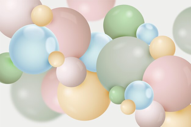 Realistic pastel colours spheres background