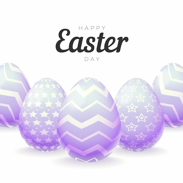 Free vector realistic pastel monochrome easter illustration with eggs