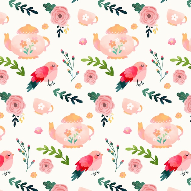 Free vector realistic pattern design for spring season