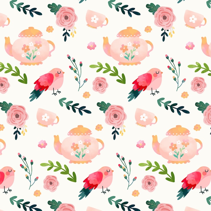 Free Vector realistic pattern design for spring season