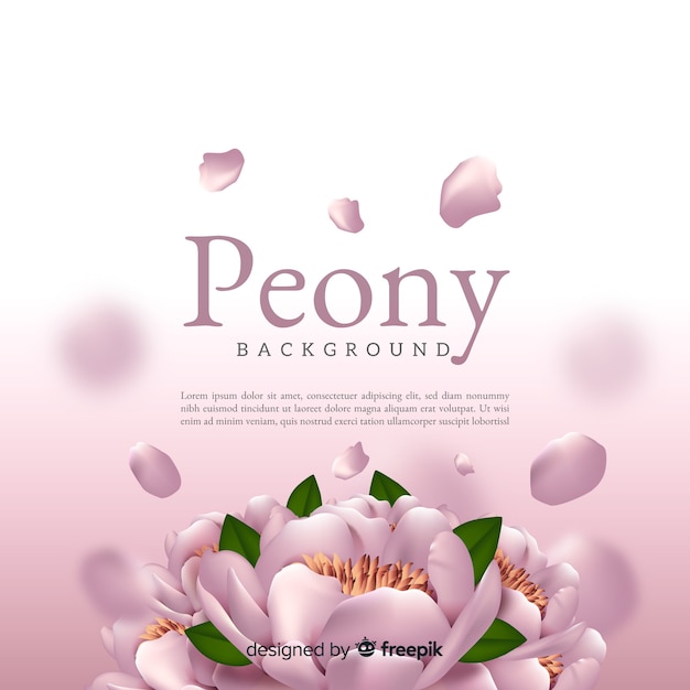 Free vector realistic peony flowers background