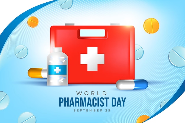 Realistic pharmacist day background