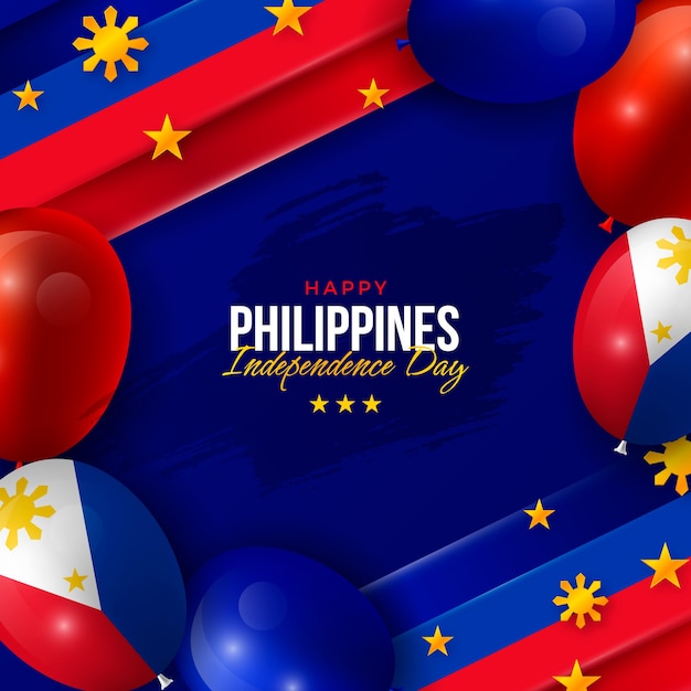 無料ベクター 現実的なフィリピン独立記念日