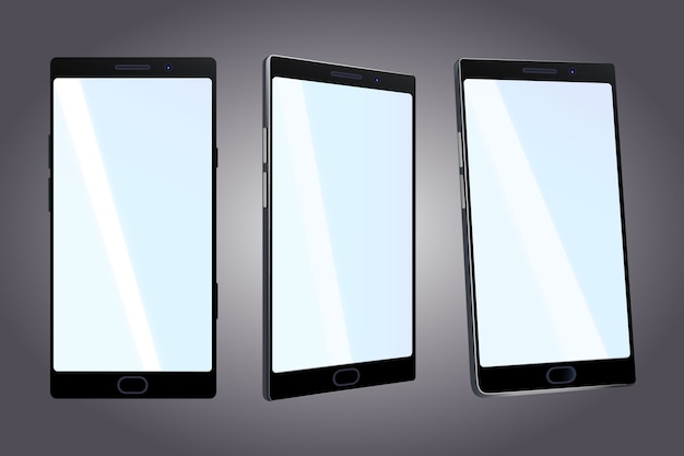 Free vector realistic phone in different views